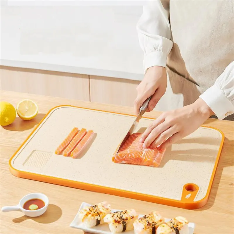 Wheat Straw Double-Sided Antibacterial Cutting Board Home Kitchen Anti-mildew Anti-slip Plastic Multi-functional Sticky Board