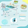 Kids Desk and Chair Set, Height-Adjustable Student Study Desk with Tiltable Desktop, Book Stand, Ergonomic Chair with Footrest 5