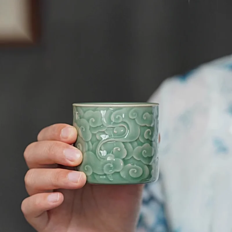 Tea Cup Chinese Style Retro Yue Kiln Celadon Tea Set Single Cup