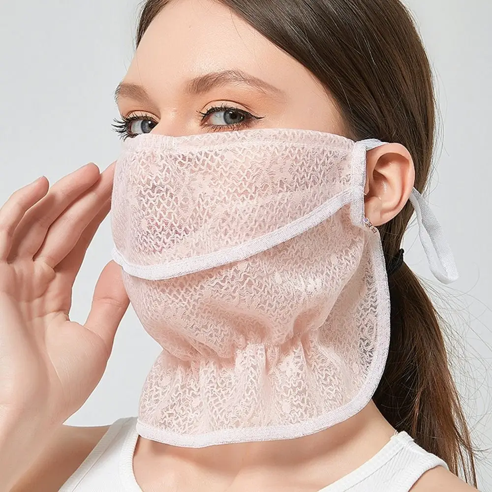 

Cycling Face Scarves Silk Scarf Lace Outdoor Summer For Women Sunscreen Veil Face Scarf Sunscreen Mask Anti-uv Face Cover
