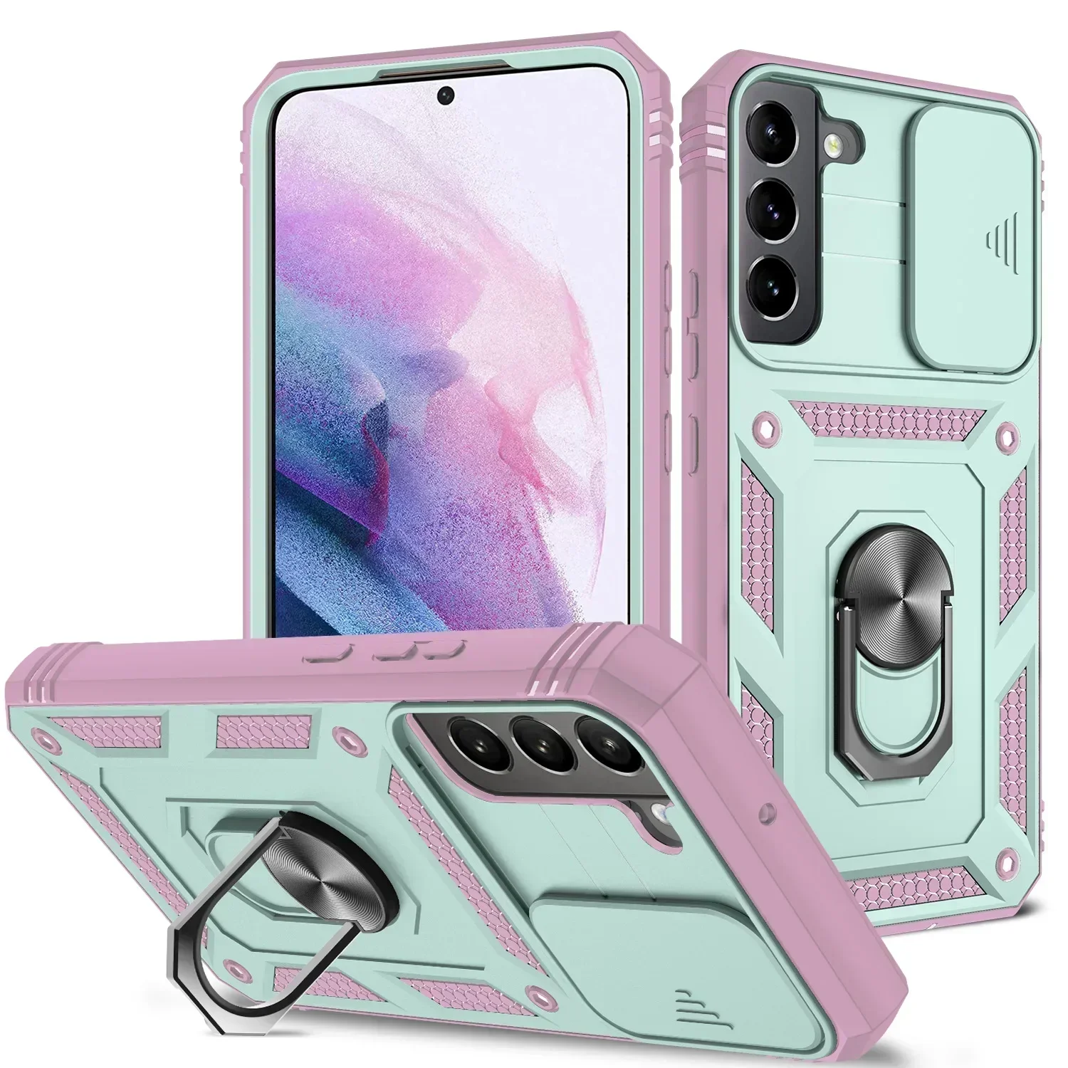 Heavy Duty Shockproof Case with 360° Rotating Kickstand and Camera Protection