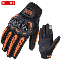 VEMAR Touchscreen Full Finger Motorcycle & Cycling Gloves - Unisex, Black/Red - M (SU33 Orange)