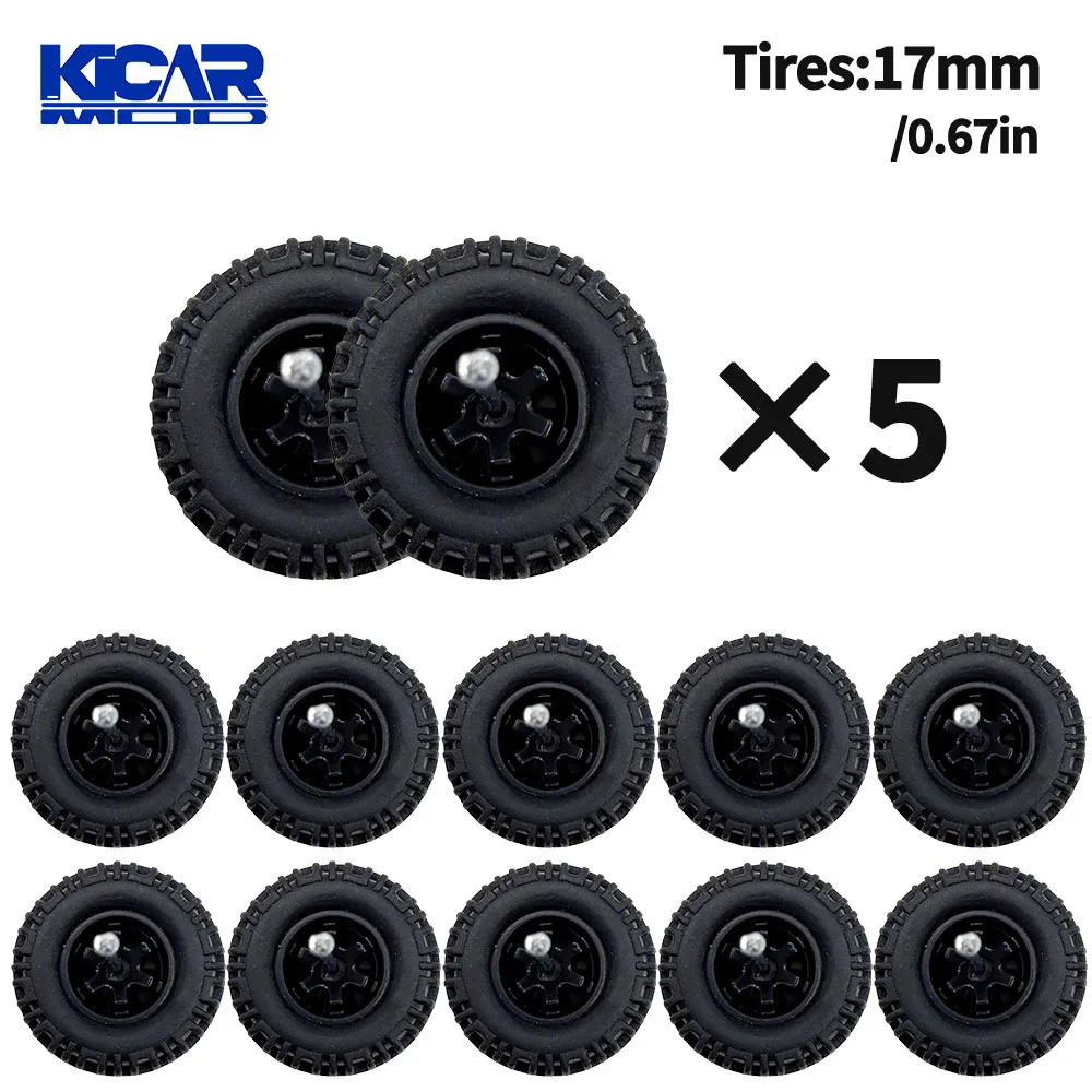 1/64 Geländefahrzeug-Modellräder Gummireifen ABS-Räder für Geländewagen-Modellauto-Umbauteile - Durchmesser 17mm (5er-Set) – Detail 9