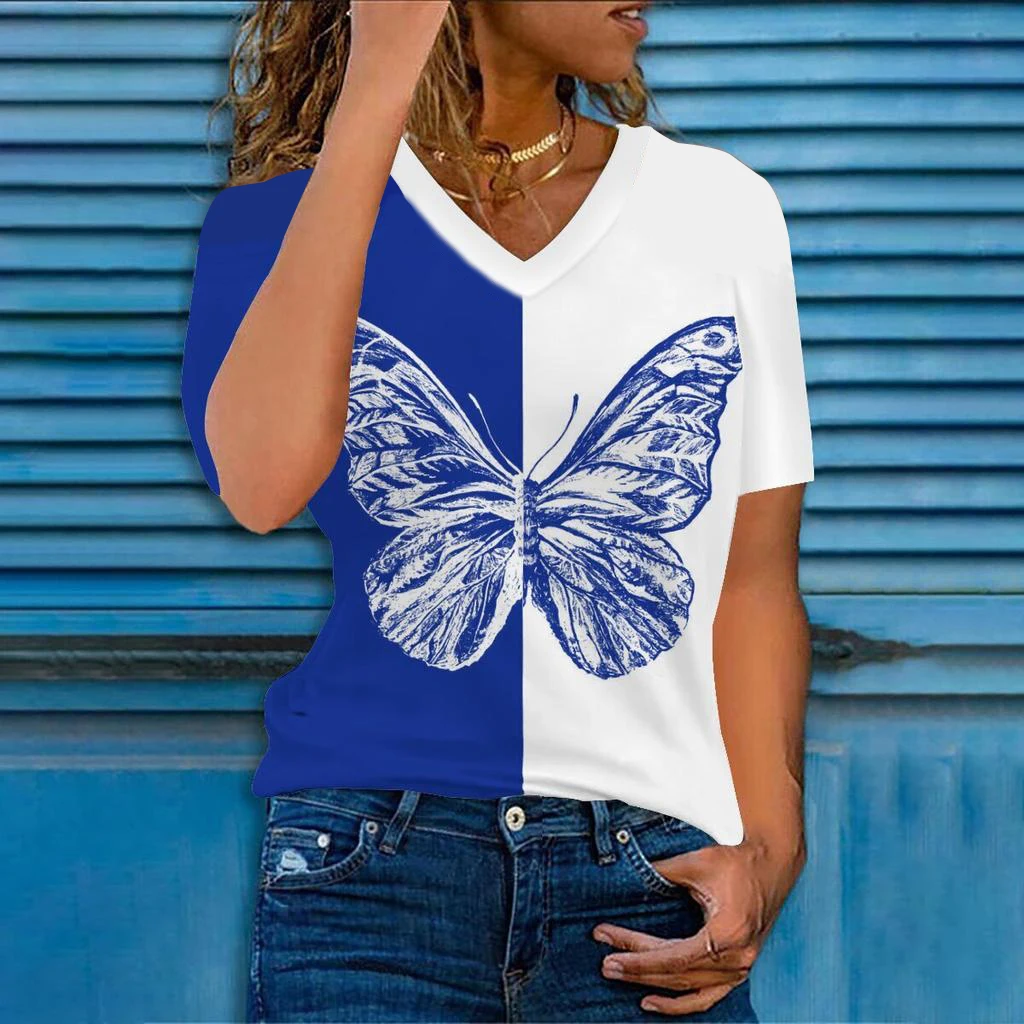 

Women T-shirts Fashion 3d Butterfly Print Tshirt for Ladies Casual Streetwear Short Sleeves Tops Female Clothing Tee Camisetas