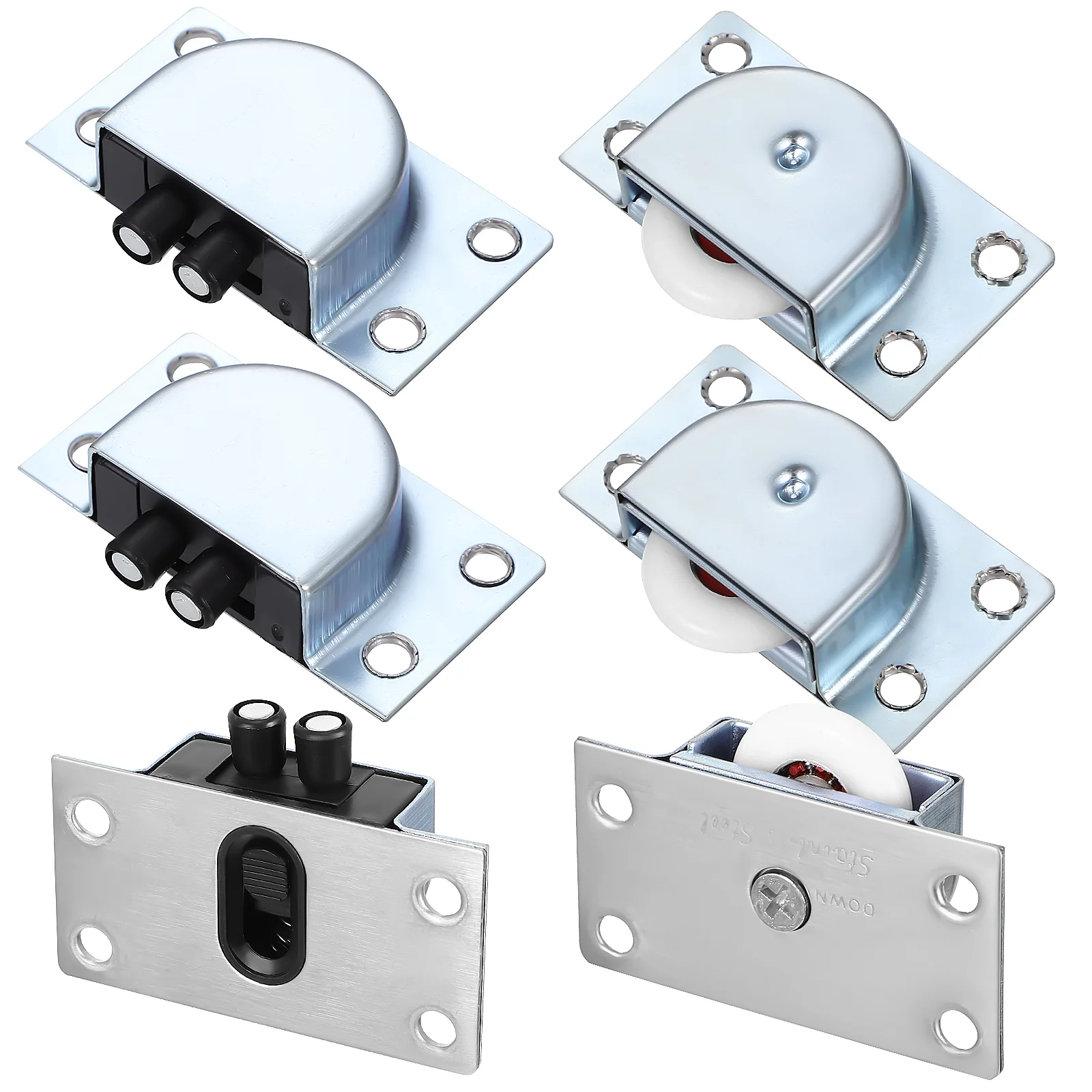 

6 Pcs Stainless Steel Barn Door Rollers Door Wheel Barn Through Pulleys Cabinet Guide Suite Wheels Roller Rollers