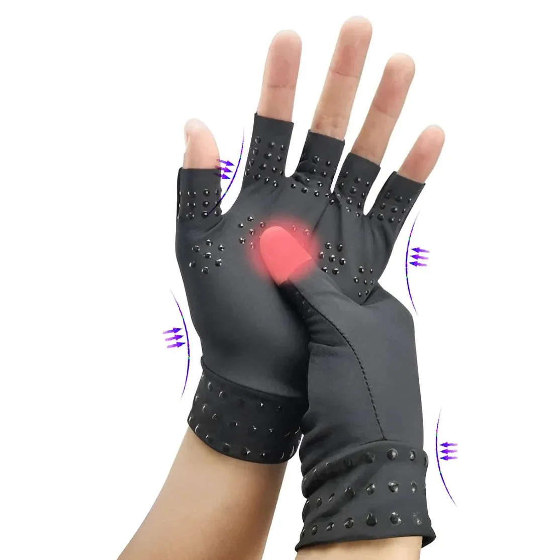 1Pair Fingerless Compression Gloves Magnetic Anti Arthritis Health Therapy Glove for Rheumatoid Hand Cycling Sport Running fingerless gloves,gym gloves,compression gloves