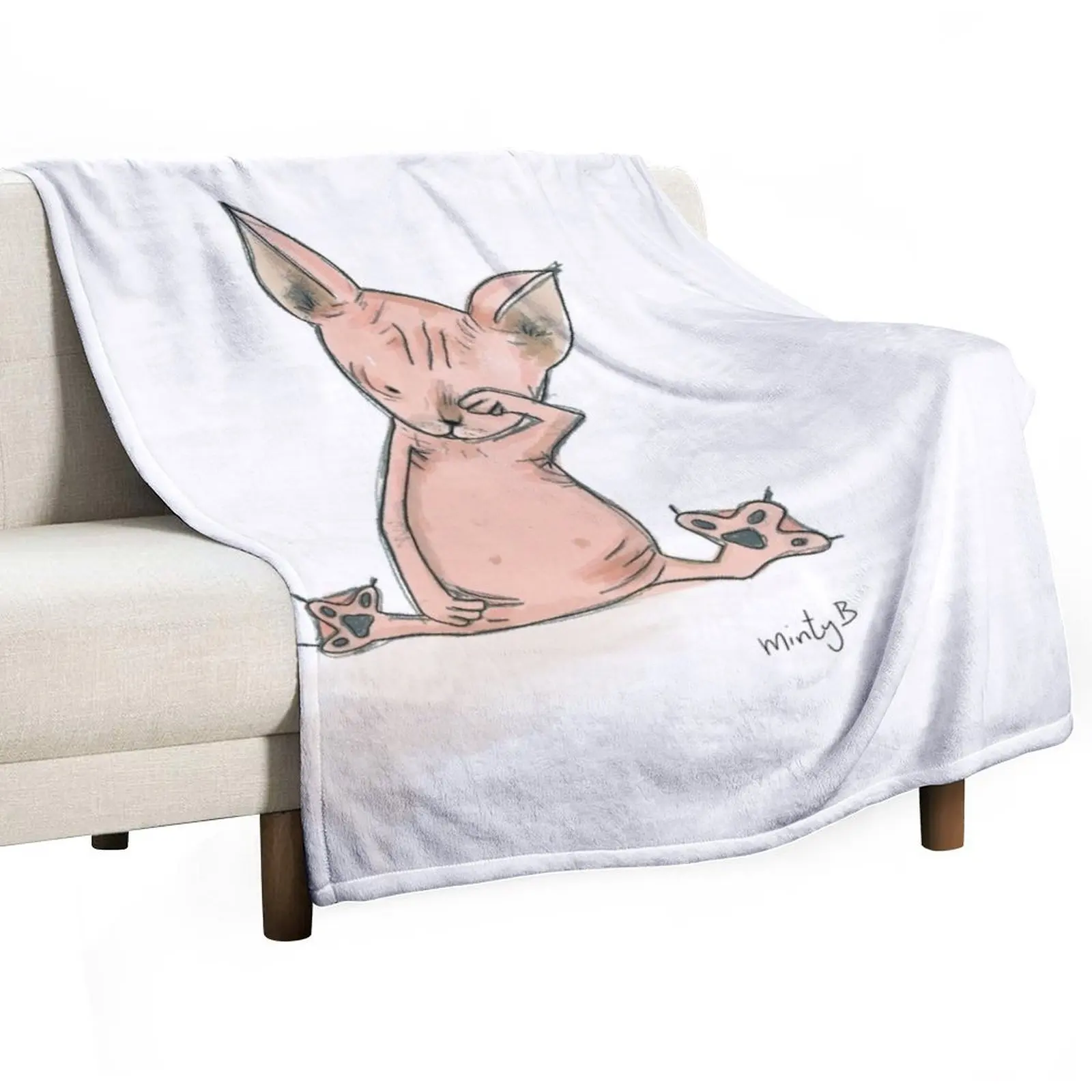 

Sleepy sphynx cat Throw Blanket Retros heavy to sleep for sofa Beach Blankets