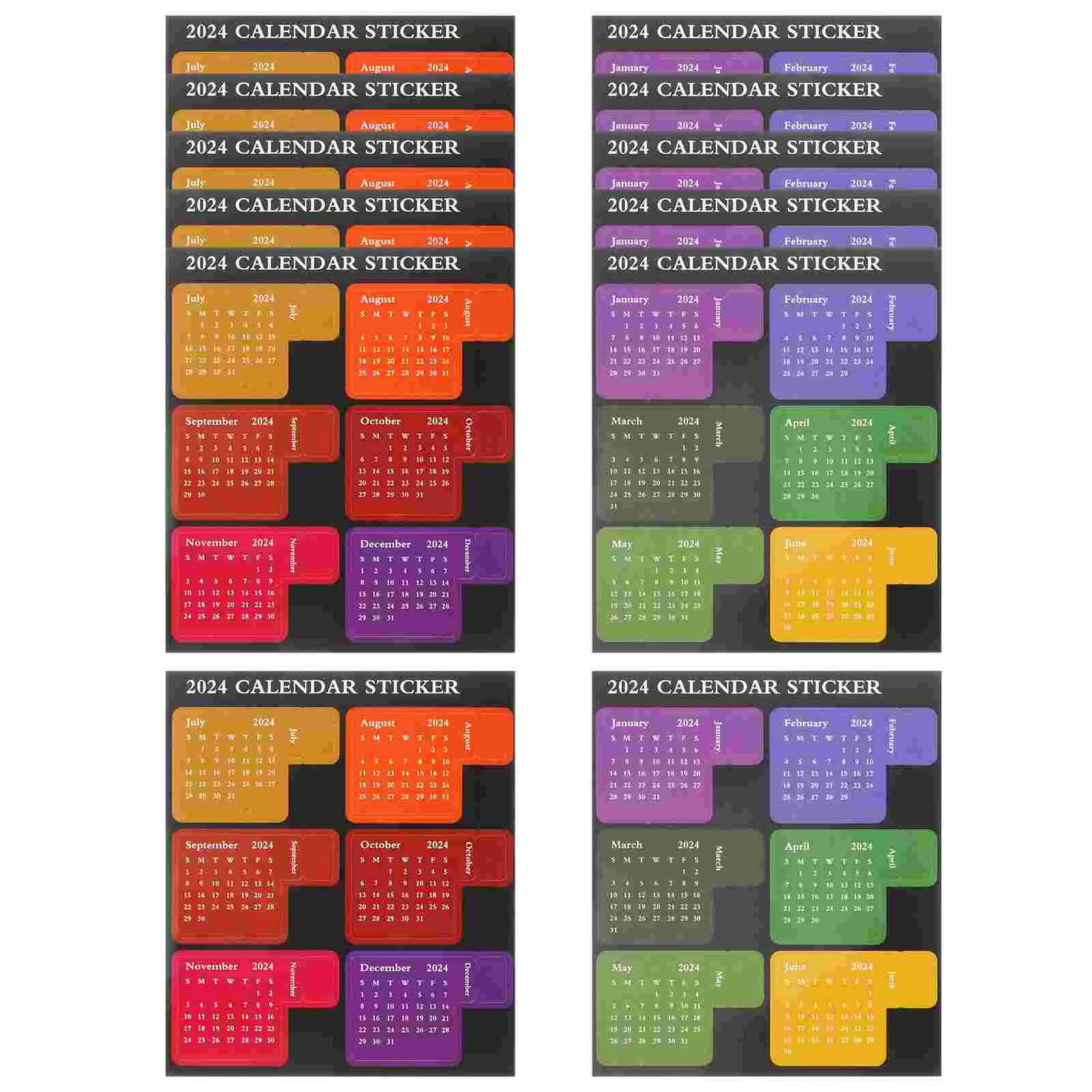 

12 Sheets of Notepads Calendar Index Stickers 2024 Calendar Stickers Schedule Notepad Calendar Stickers