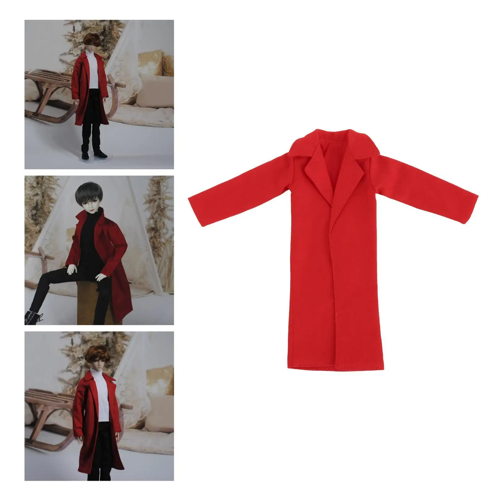 

Doll Long Sleeve Casual Lapel Trench Coat Windbreaker Jacket Clothing Accessory for 12'' Doll Clothes Outfit Daily Wear