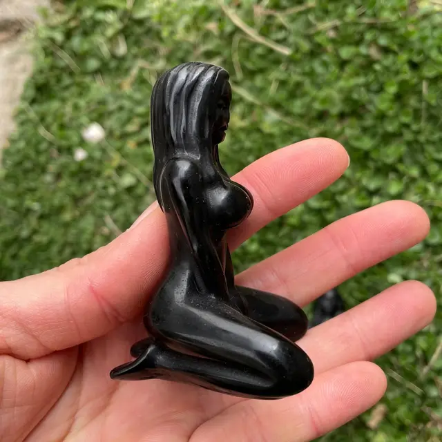 Szexi Test Istennő Természetes Kristály Női Modell Szobor Obszidián Lány Polírozott Figurák Kézműves Reiki Kő Otthoni Dísz Ajándékok - Image 4