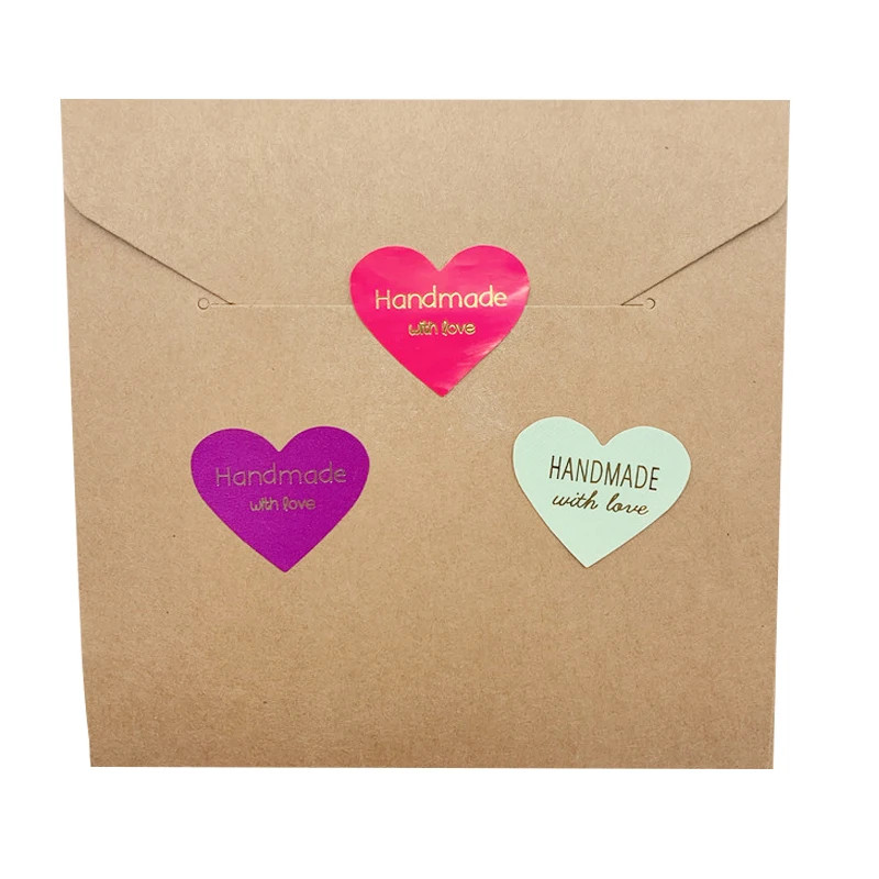 100pcs Colorful love bronzing thank you seal sticker Envelopes Stickers Gift Packaging Seals Sticker 15 selectionschrismas Decorative Stickers