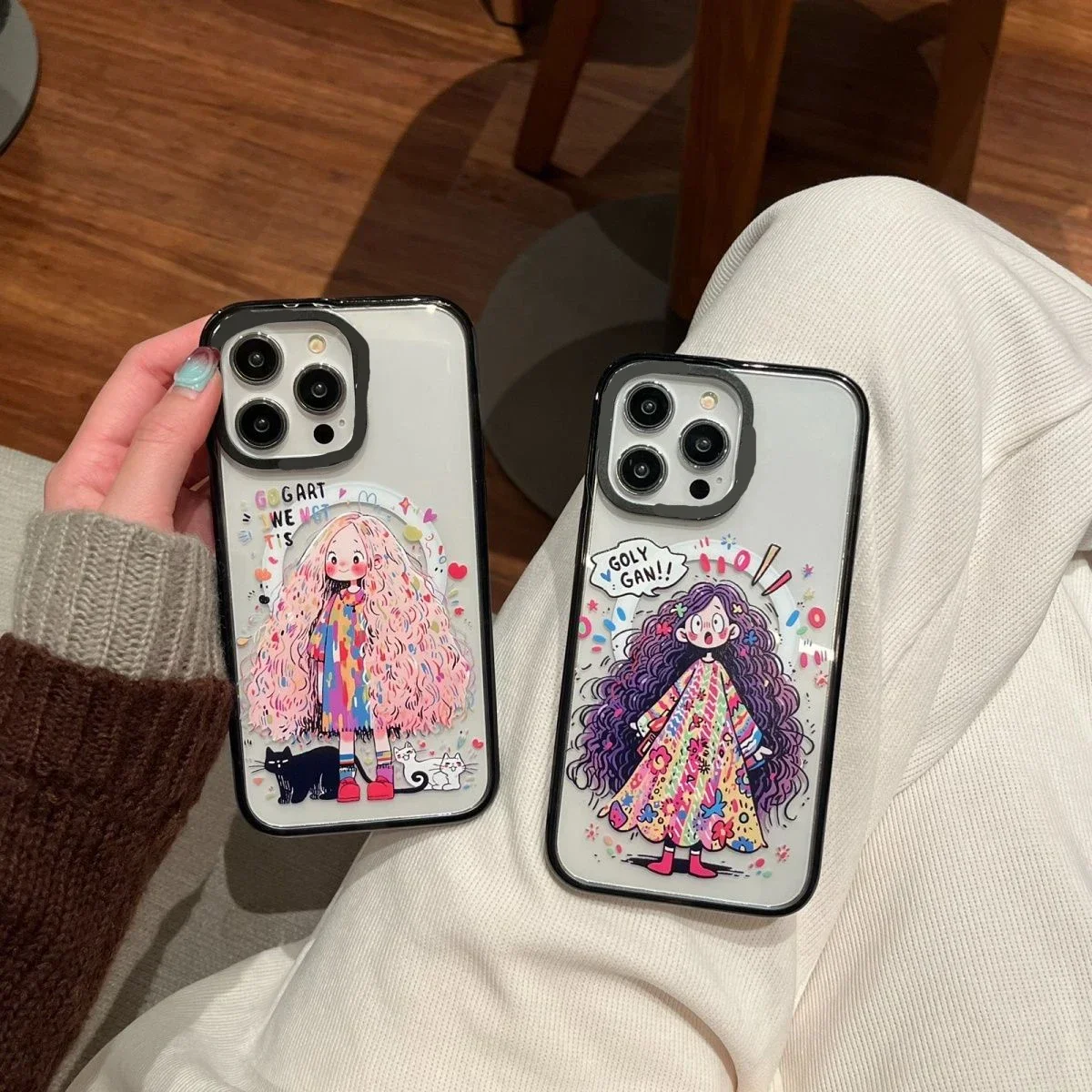 Magsafe Acrylic Cartoon Long Hair Girl Phone Case Cover for IPhone 11 12 13 14 15 Pro Max Case for IPhone 15 Pro Max