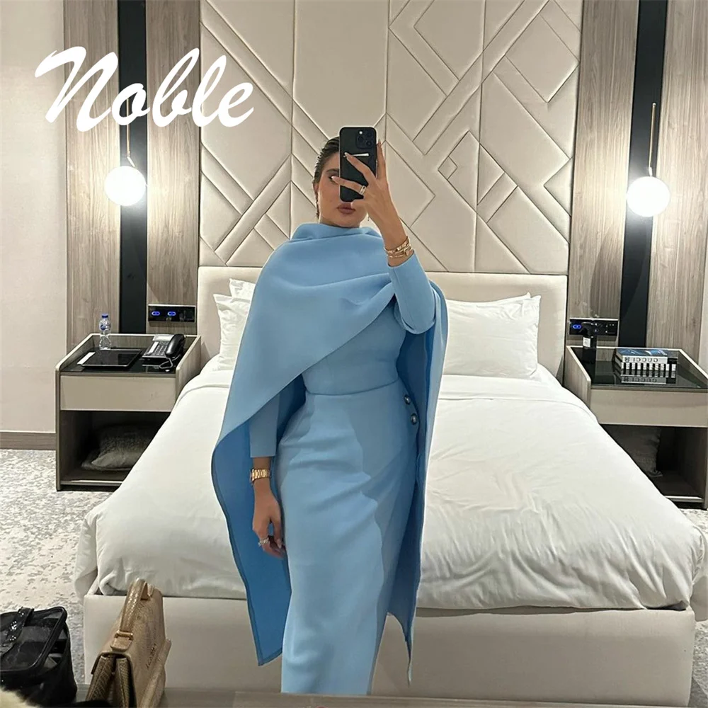 

Noble High O Neckline Prom Dress Long Sleeves With Ankle Length Evening Elegant Summer Party Dress For Women2023