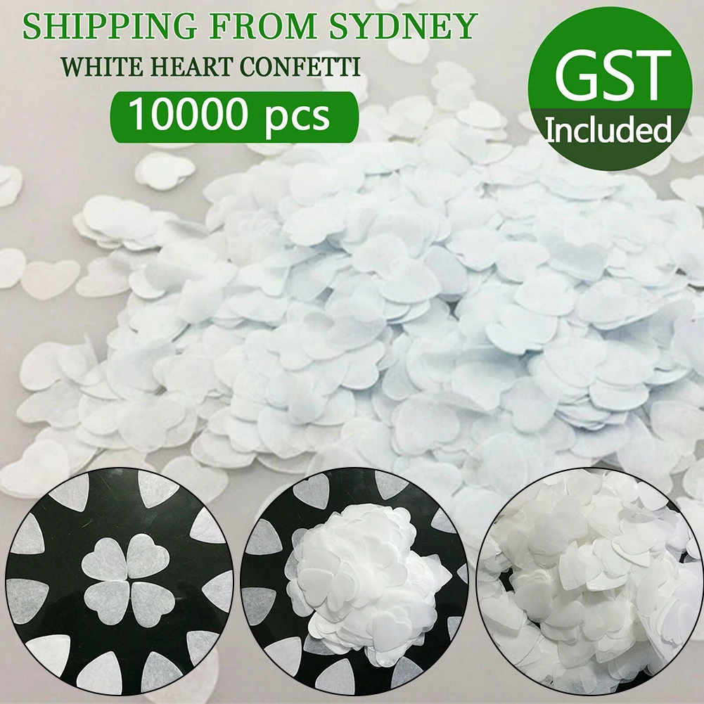 5000 coriandoli biodegradabili, 50 g, coriandoli bianchi, a forma di