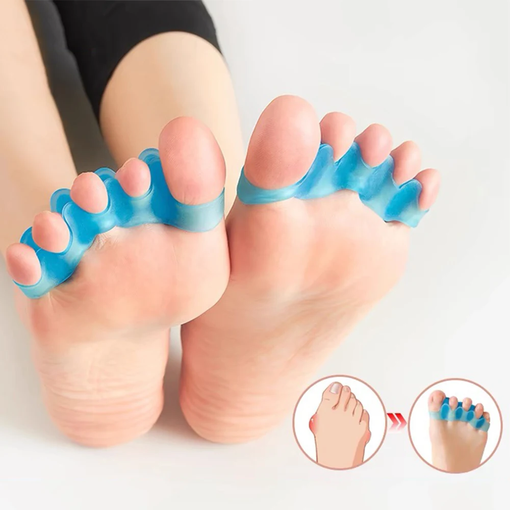 실리콘 발가락 분리기 스트레처, 만능 통증 완화 교정기, 무지 외반 교정기, 정형 외과 발 관리 도구, 2 개 