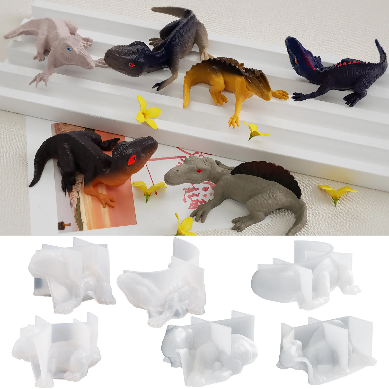 

3D Dinosaur Pendant Mold Dinosaur Jewelry Keychain Decoration Epoxy Silicone Mold For DIY Resin Making Craft