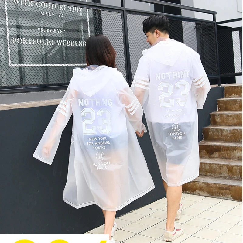 Couple Raincoat Fashion Couple Raincoat EVA Men's and Women's Transparent Mountaineering and Fishing Accessories