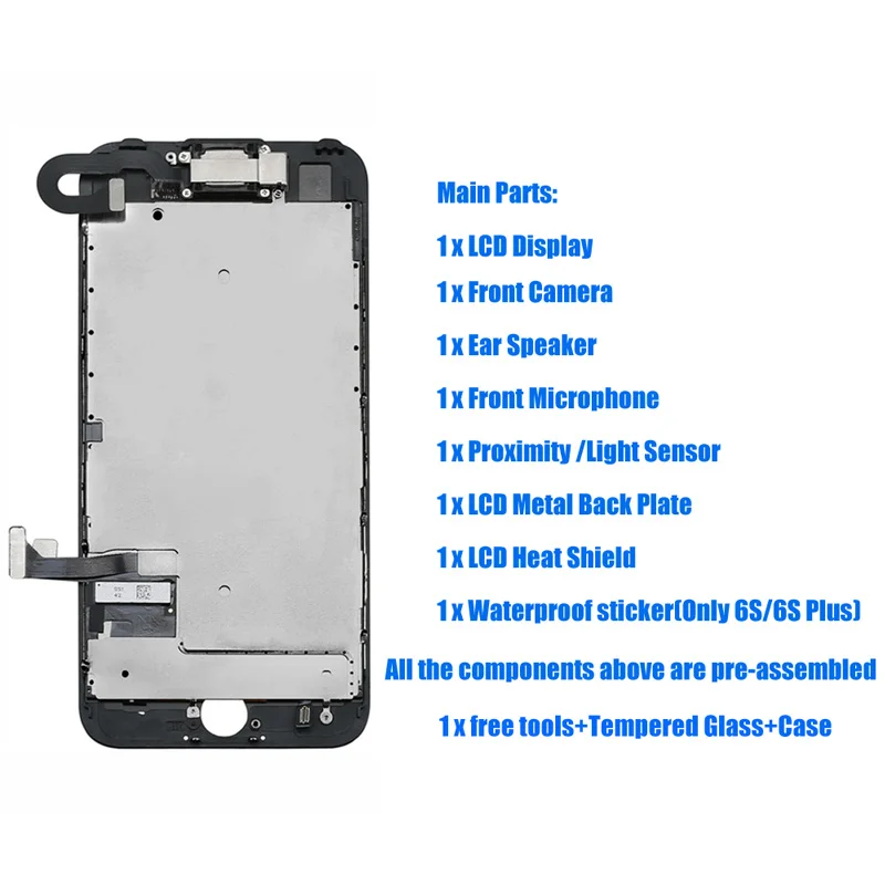 iPhone 8 Plus Full Screen Replacement LCD Plate Front Camera Ear Speaker &  Tools