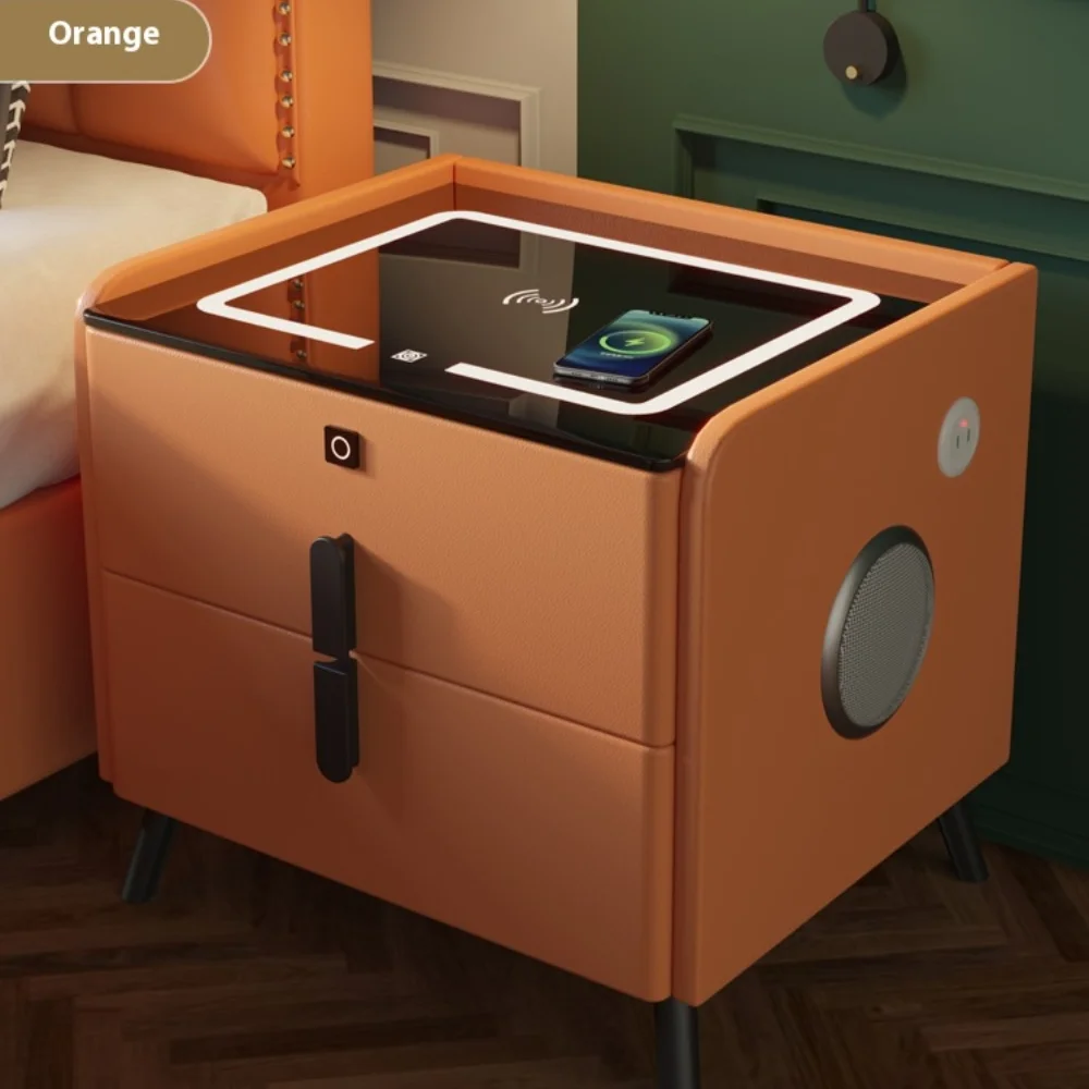 Smart Bedside Tables Nightstands Minimalisms Night Stand with Drawer with Wireless Charging Bedroom Smart Bedside Table nightstands set