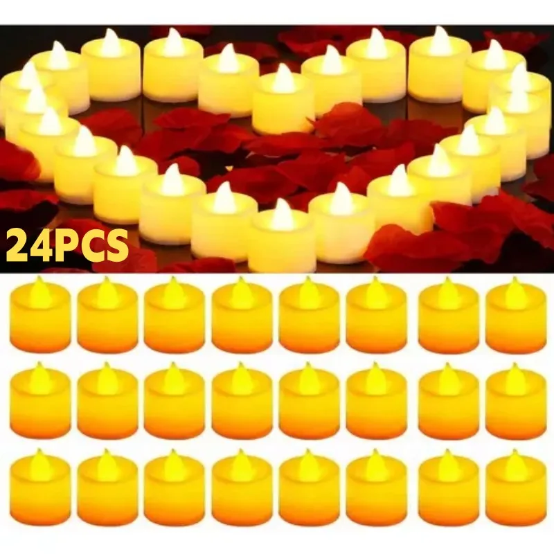 LED Candles 24Pcs Flameless Battery Operated 200+Hours Fake Electric Tea Lights