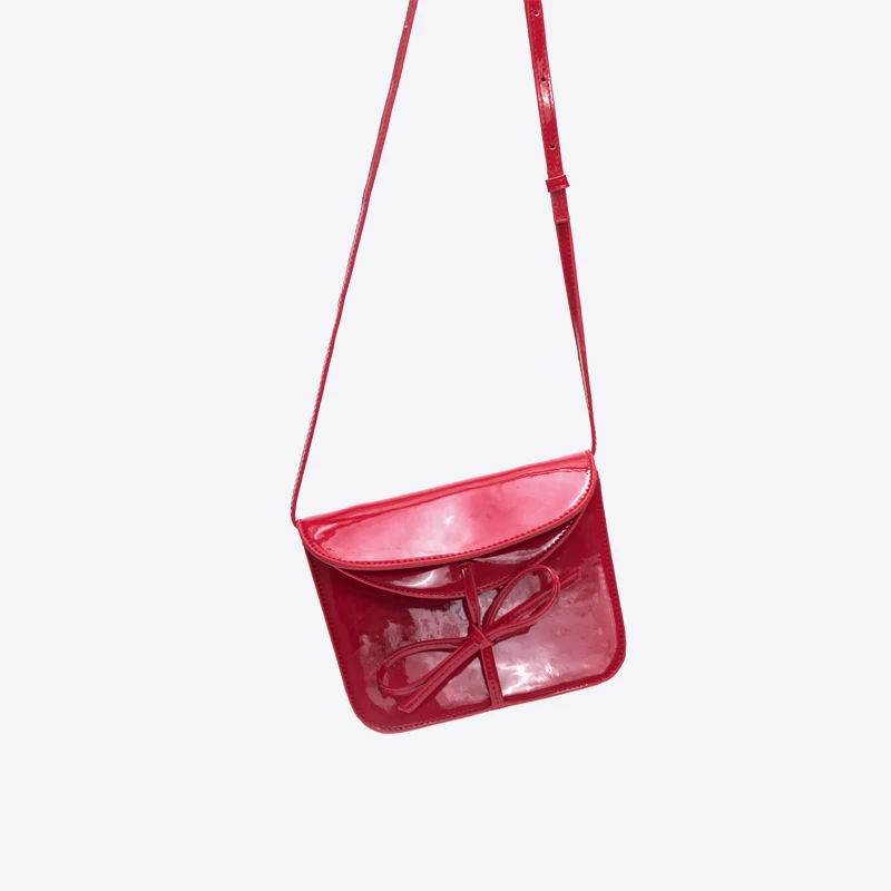 thumbnail image 1 of Bolso de hombro mini con lazo de ballet de marca de diseñador, bolso de riñonera con múltiples capas de piel de charol y cambio de tarjetas para mujer, 1 of 5