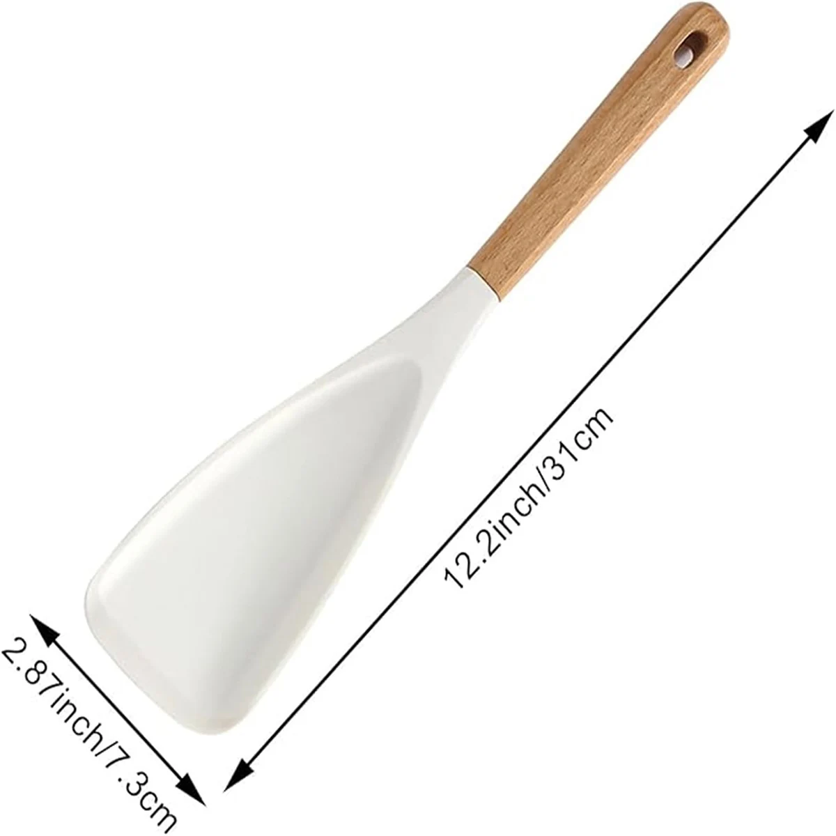 Multi-Function Spoon, Multi-function Spatula Spoon, Silicone Stirring Spoon with Wooden Handle for Nonstick Cookware