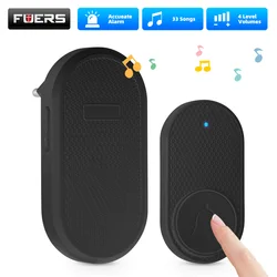 Wireless Waterproof Smart Doorbell with 32 Melodies and Battery-Operated Alarm Chime - US Plug (Black Color Kit 1)