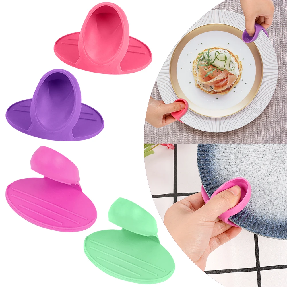 2PCS Kitchen Dishes Silicone Oven Heat Insulated Finger Glove Microwave Oven  Mitts Silicone Non-slip Holder Kitchen Accessories - AliExpress