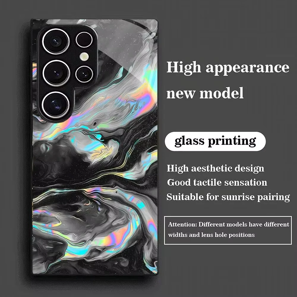 Luxury Art Texture Glass Frame Phone Case