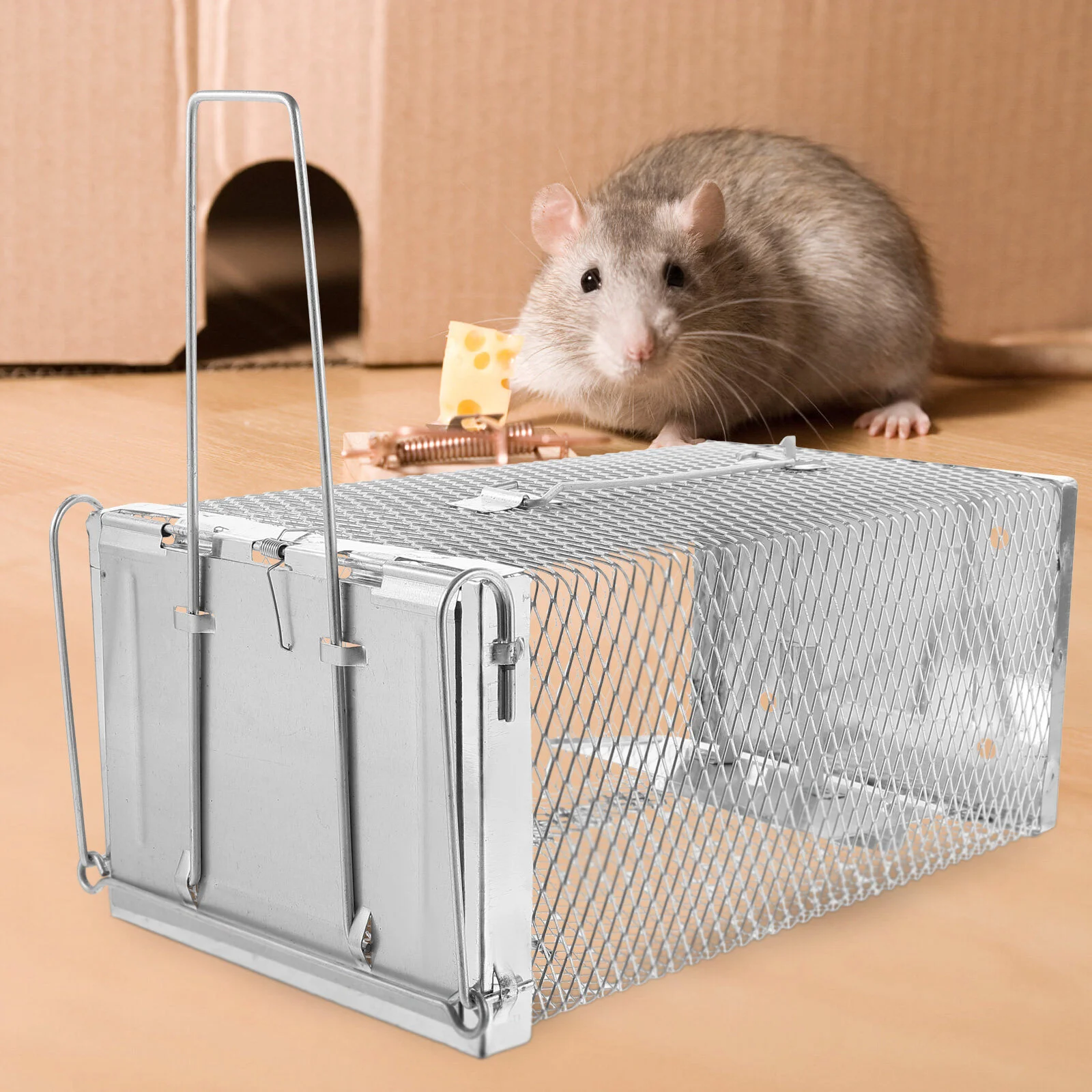 1Pc Effective Rat Trap Cage Small Animal Pest Rodent Mouse Bait Catch Cage  27*14*12cm