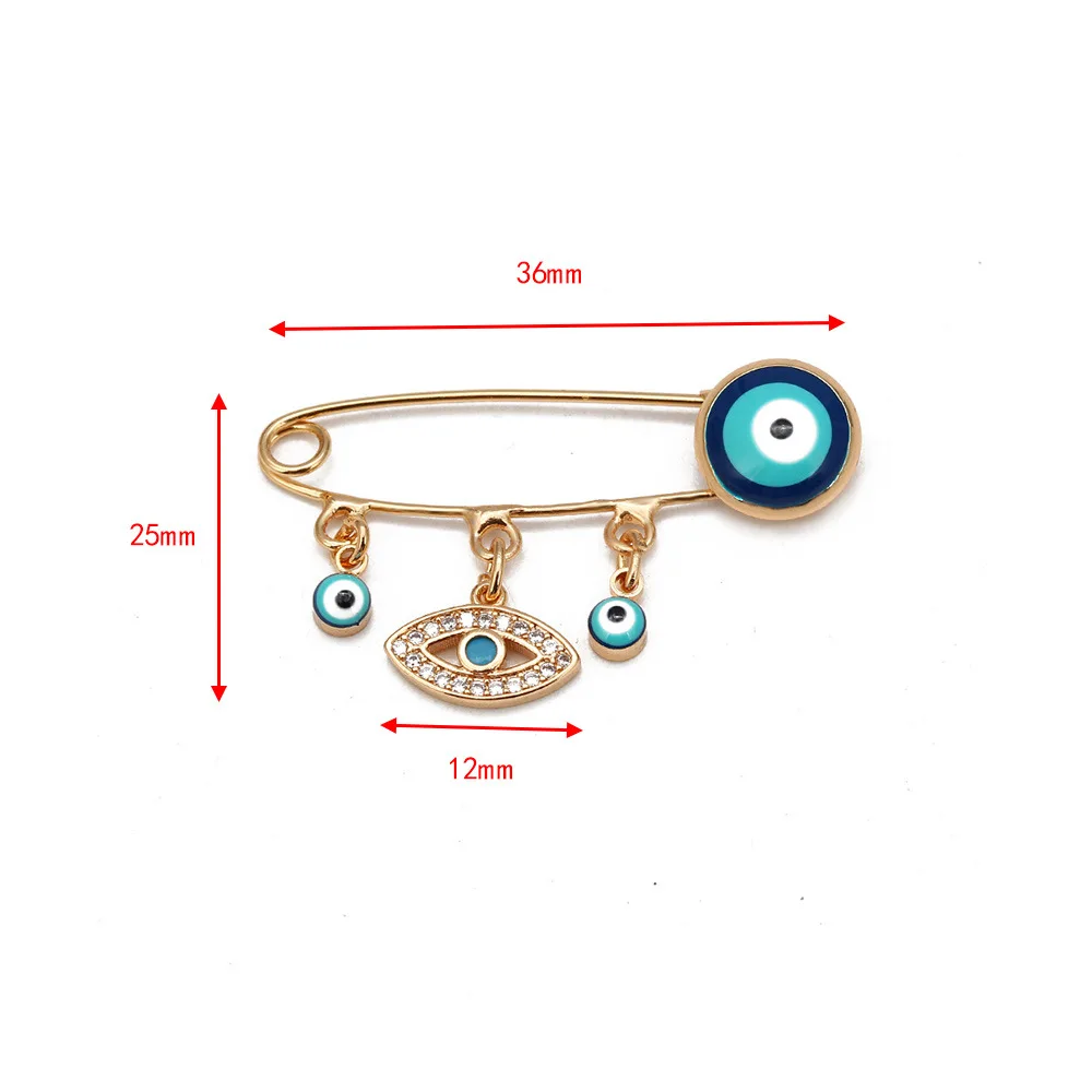 Broche de ojo malvado de cristal para niños y niñas, Collar turco de ojo de suerte, Pin de seda, broche de bufanda hiyab árabe|Broches| AliExpress