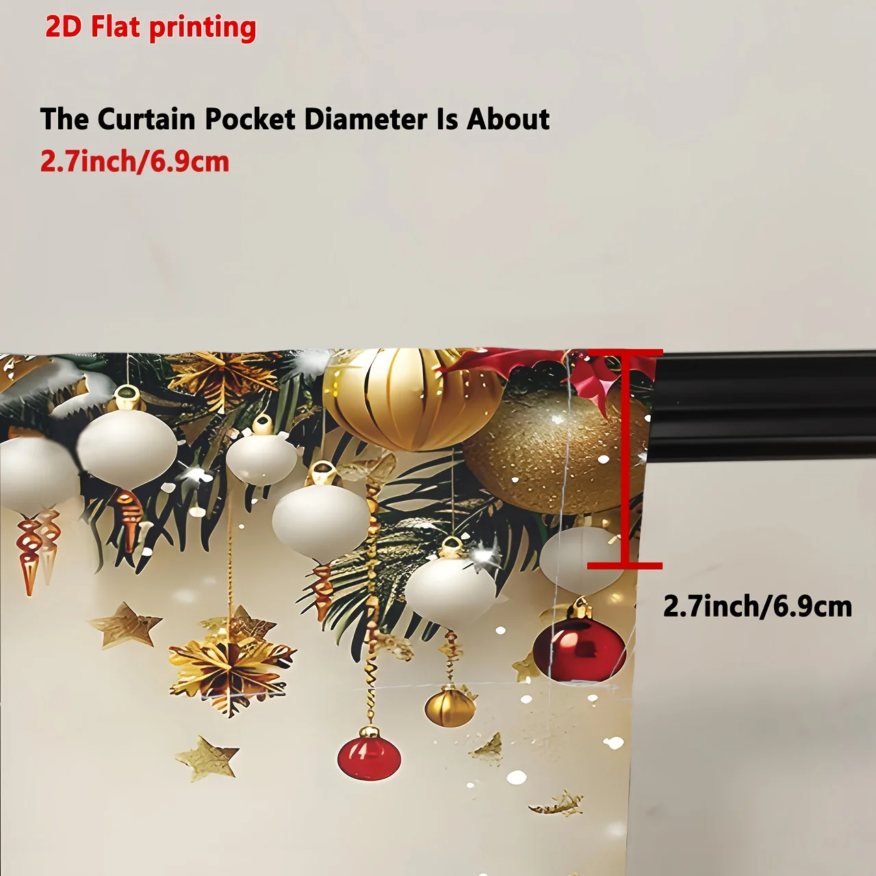 Golden Red Christmas Star Curtain Set 5