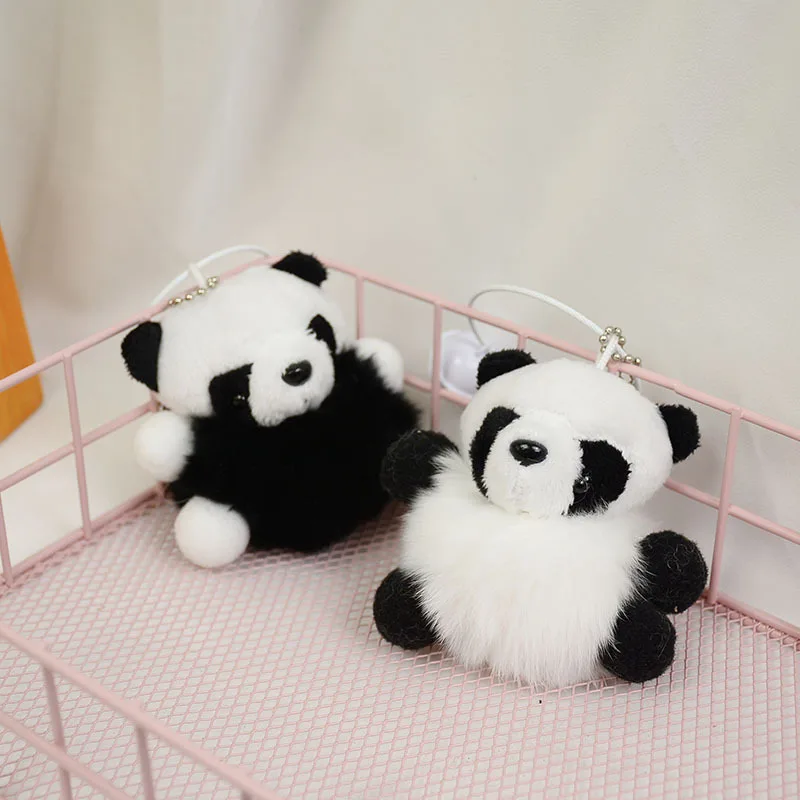 

New Creative Cartoon National Treasure Panda plush toy pendant milk cute soft panda ball car keychain exquisite bag accessories