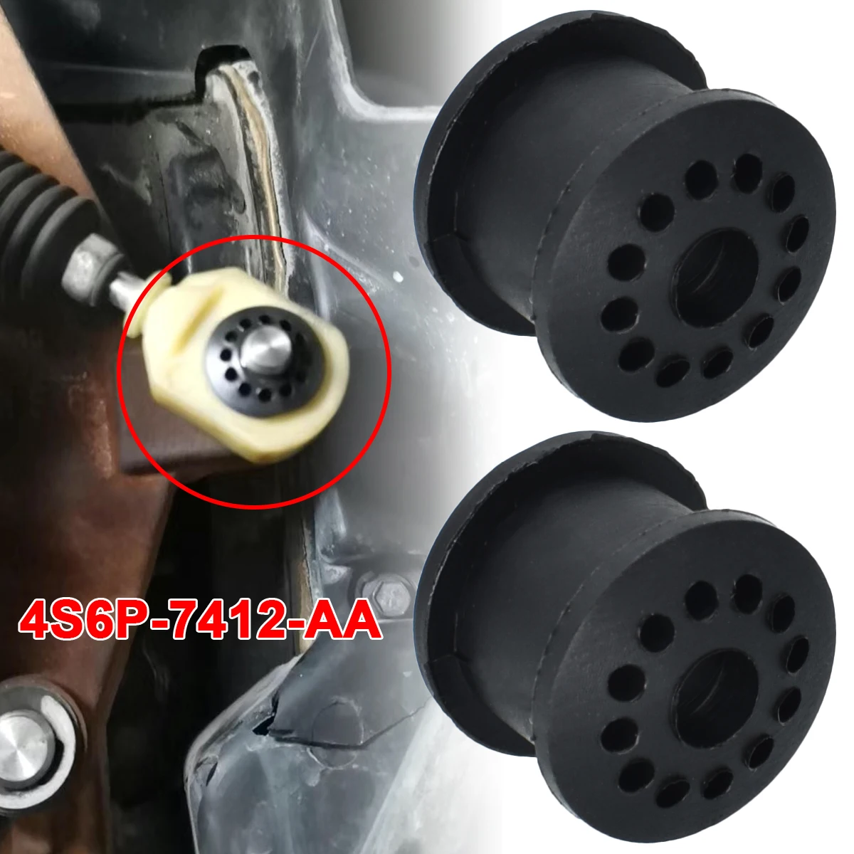 Gear Shifter 2PCS Manual Transmission Gearbox Transfer Case Shift Rod Lever Linkage Cable Bushing Repair For Ford Focus Fiesta Cougar Mercury