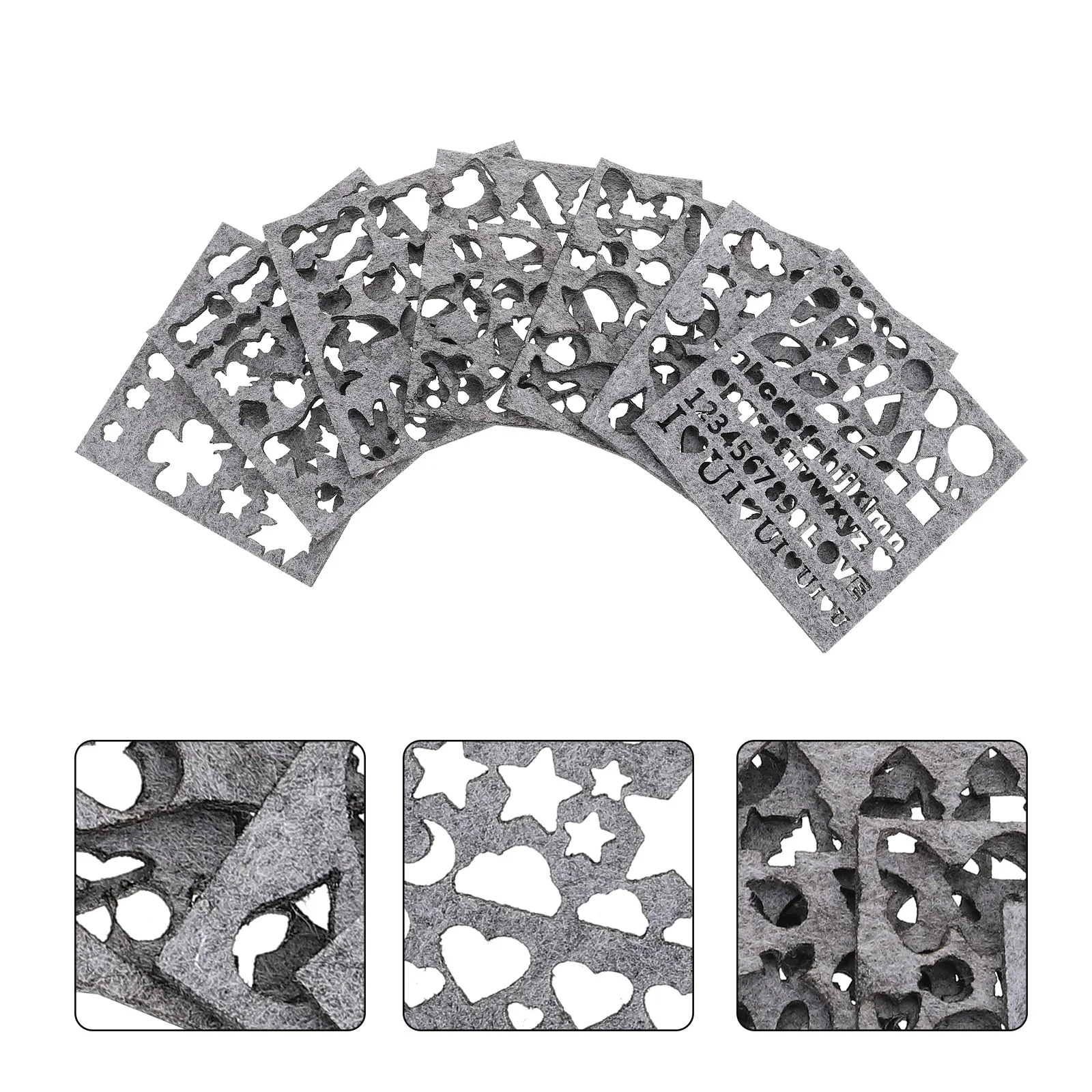 Wool Felt Mold Premium Material Beginner Diy Craft Stencil Applique Needle Felting Templates Felt Tools Crafts Sewing 10Pcs