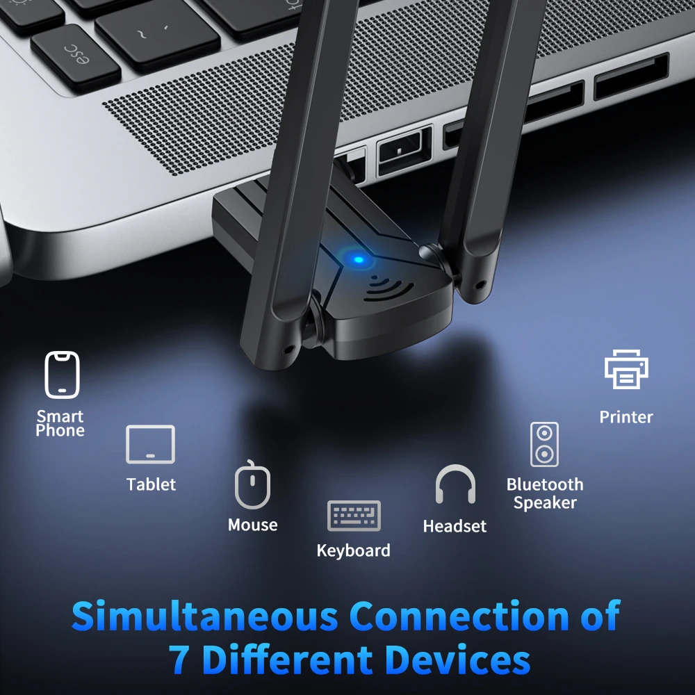 Electop 180M Bluetooth 5.4 어댑터 무료 드라이버 Windows 11/10/8.1 마우스 키보드 오디오 수신 용 USB Bluetooth 동글 Adaptador