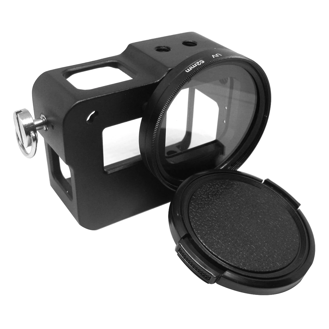 

FEICHAO CNC Aluminum Alloy Protective Case Cage for GoPro Hero 7 6 5 Black with 52mm UV Lens Cage for GoPro Hero 7 6 Accessory