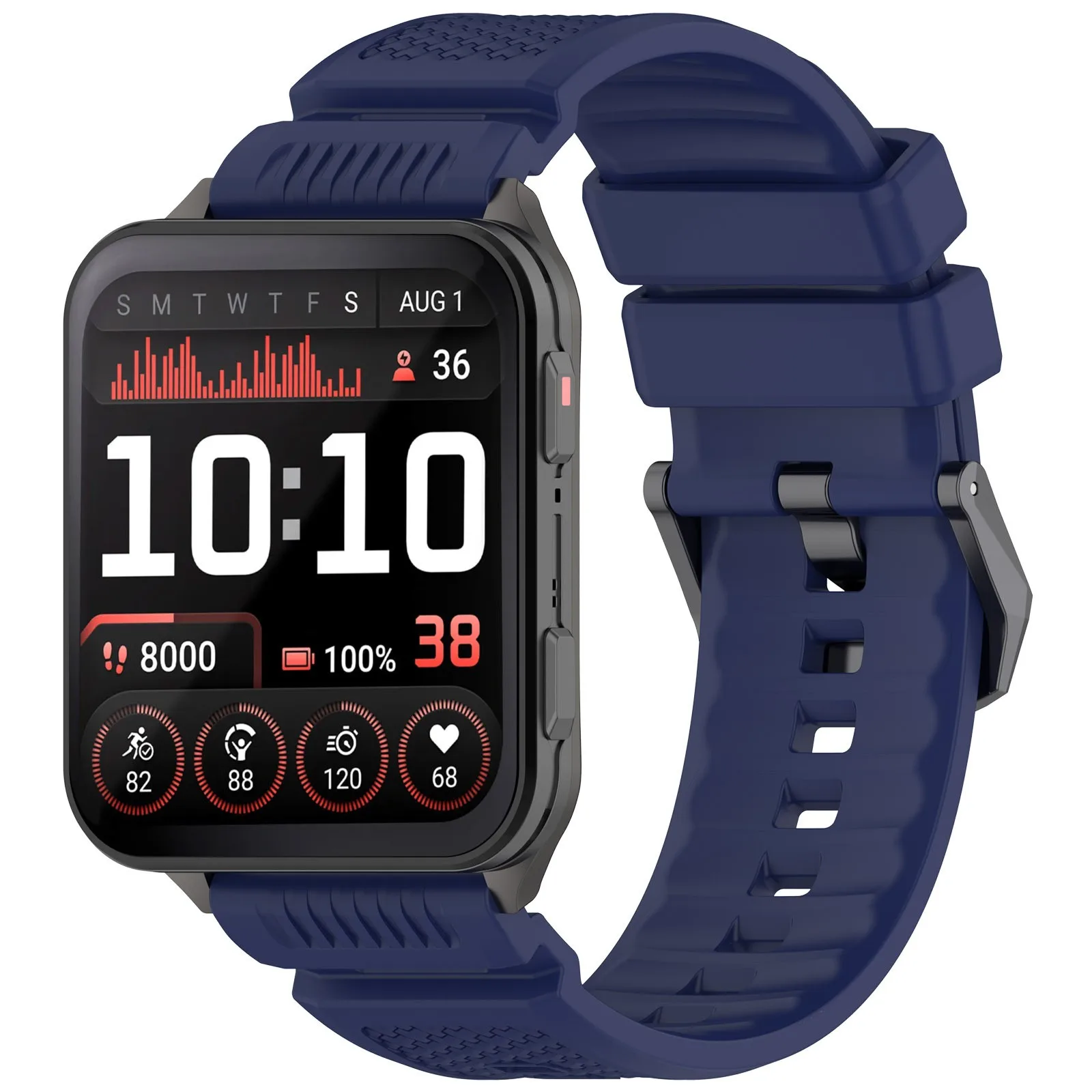 Silicone Sport Watch Band - 24mm Replacement Strap