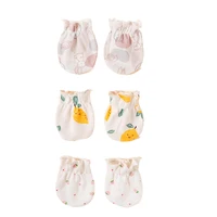 3Pairs Baby Cotton Soft Mitten Newborn Anti-eat Hand Anti-Grab Face Protect Glove 1