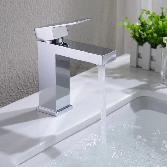 304 ก๊อกน้ําอ่างล้างหน้าสแตนเลสห้องน้ําห้องน้ําตู้สแควร์Goldenก๊อกน้ําอ่างล้างหน้าร้อนและเย็น 3