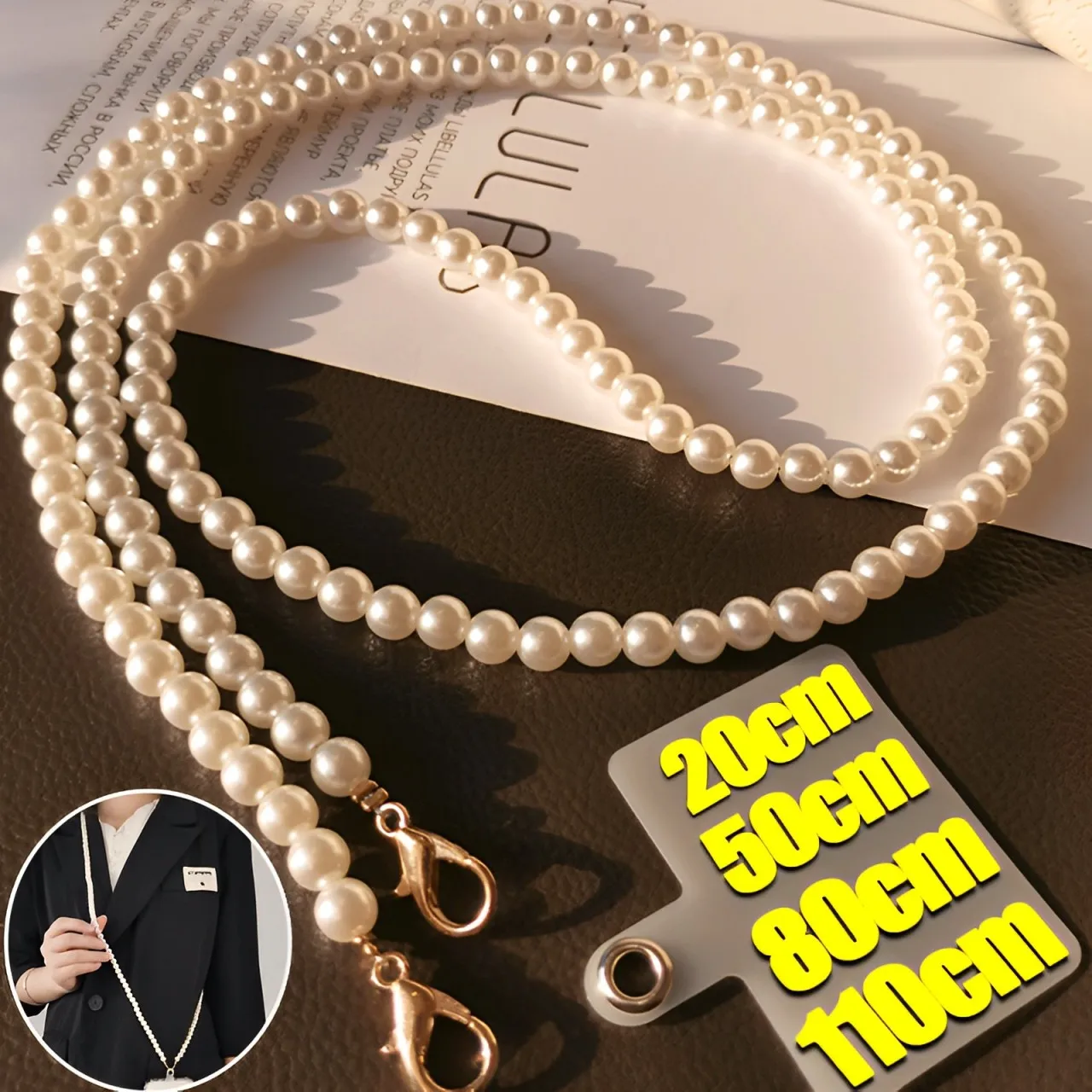 KQDRAVINE Catenina con Perline in Silicone con Pratica Clip, Catenina Corta per Cellulare, Catenina da Polso per Cellulare con Cinturino da Polso Resistente, Elegante