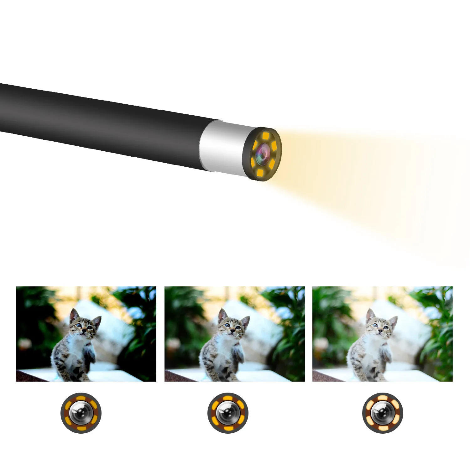 5.5mm Wired Endoscope Camera For Vagina Cervical Inspetion USB/Type-C 3 IN 1 USB Cam IP67 Waterproof 6 Adjustable LEDs 3