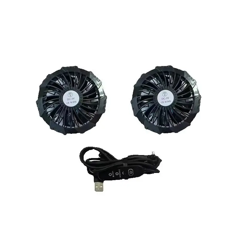 Air-Conditioning Clothing Fan Set DC5V Brushless 3-Speed USB Cable For Outdoor Work/Sports/Fishing/Construction Cooling Down