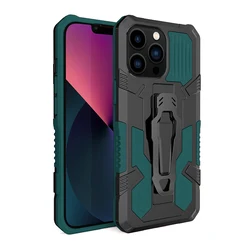 Magnetic Clip Shockproof Phone Cover - Anti-Fall Protection Case for G9 POWER (Dark green)