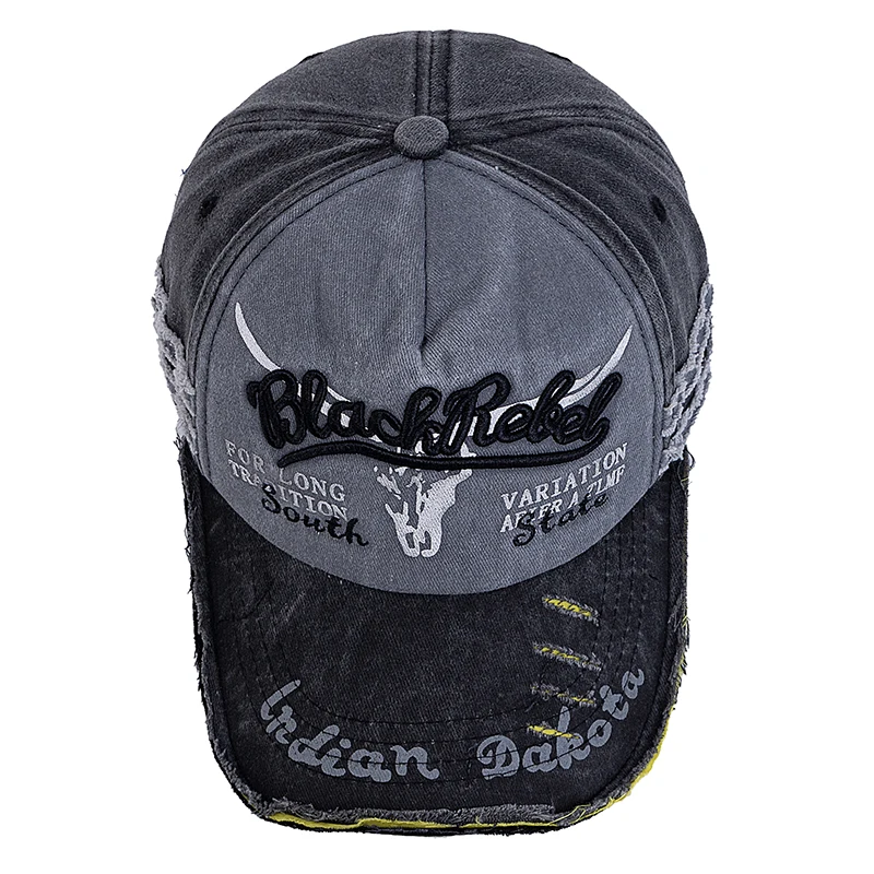 Hot Sale Unisex Premium Washed Vintage Cap Cow Head Pattern Baseball Caps Men Women Outdoor Sports Hats Cap