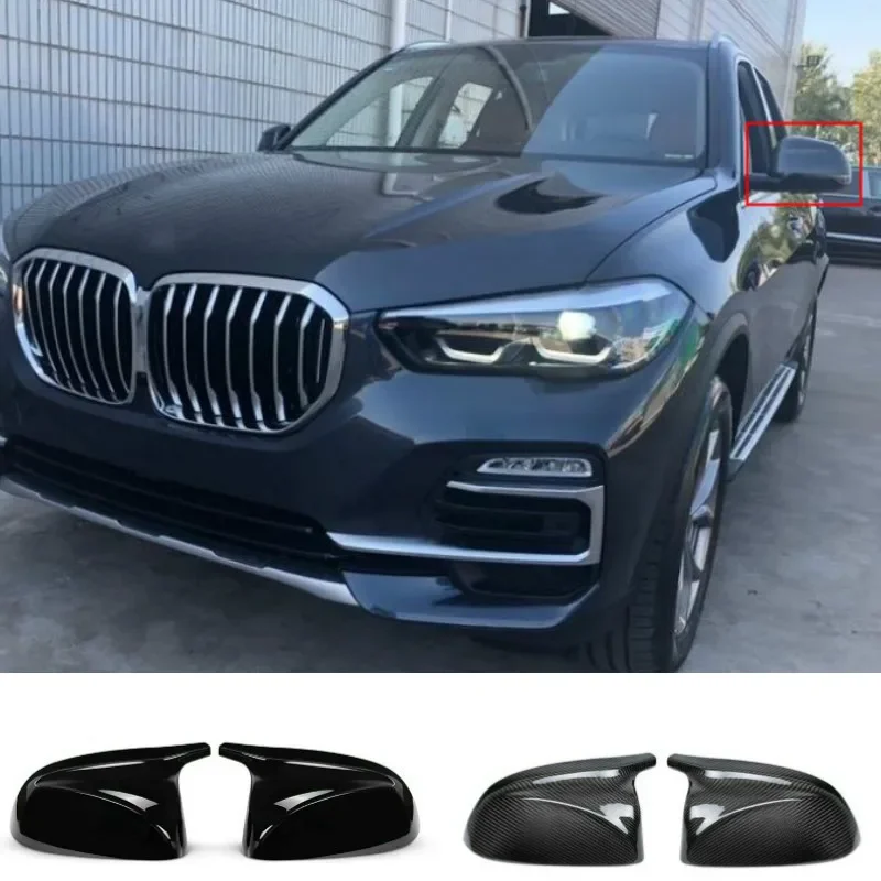 

Carbon Fiber Car Rear View Door Wing Side Mirror Cover Caps Shell Case for BMW x3 G01 x4 G02 x5 G05 2018-22 Black M3 Style