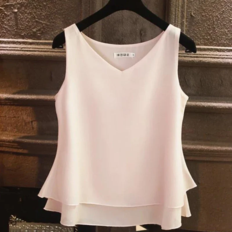 women's chiffon sleeveless tops