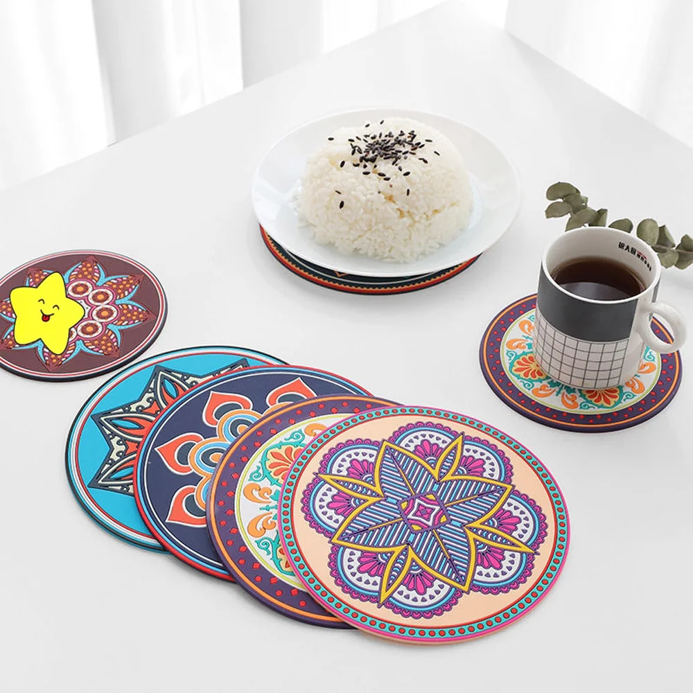 Silicone Hot Pot Pads For Kitchen Round Trivets For Dining Table