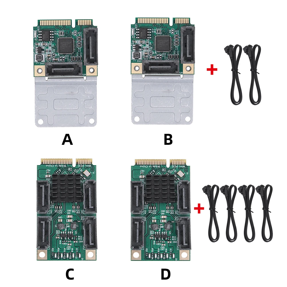 Description Picture 6 of itemM.2 PCI-E 2.0 Riser Card B+M Key Converter 5/2.5 Gbps Mini PCI-E To SATA3.0 Adapter Expansion Card 2/4 SATA 3.0