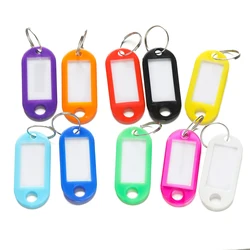 Colorful Plastic Key Tags with Card Label for Custom Keychain and Luggage Tag Organization - Pack of 10/50 Pieces (Random mixed)